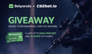 CS2Bet.io x Betpanda Exclusive $500 Giveaway — Are You One of The Lucky 5 to Get Free $100?