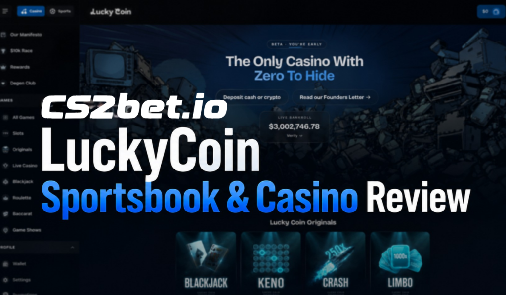 CS2Bet.io's LuckyCoin Review — The Crypto Casino With Zero to Hide